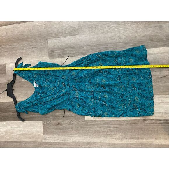 Joni Blair Teal Blue Floral Button Pencil Dress, Flowing, Size Small - Picture 4 of 8